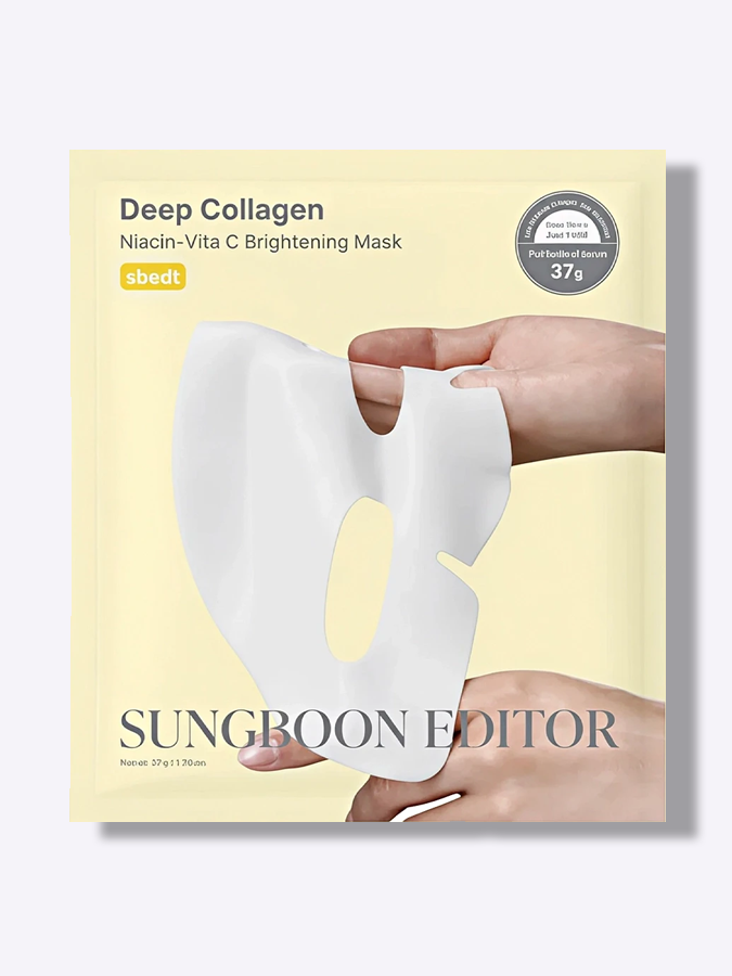 Осветляющая гидрогелевая маска с витамином С и ниацинамидом Sungboon Editor Deep Collagen Niacin Vita C Brightening Mask, 37 г