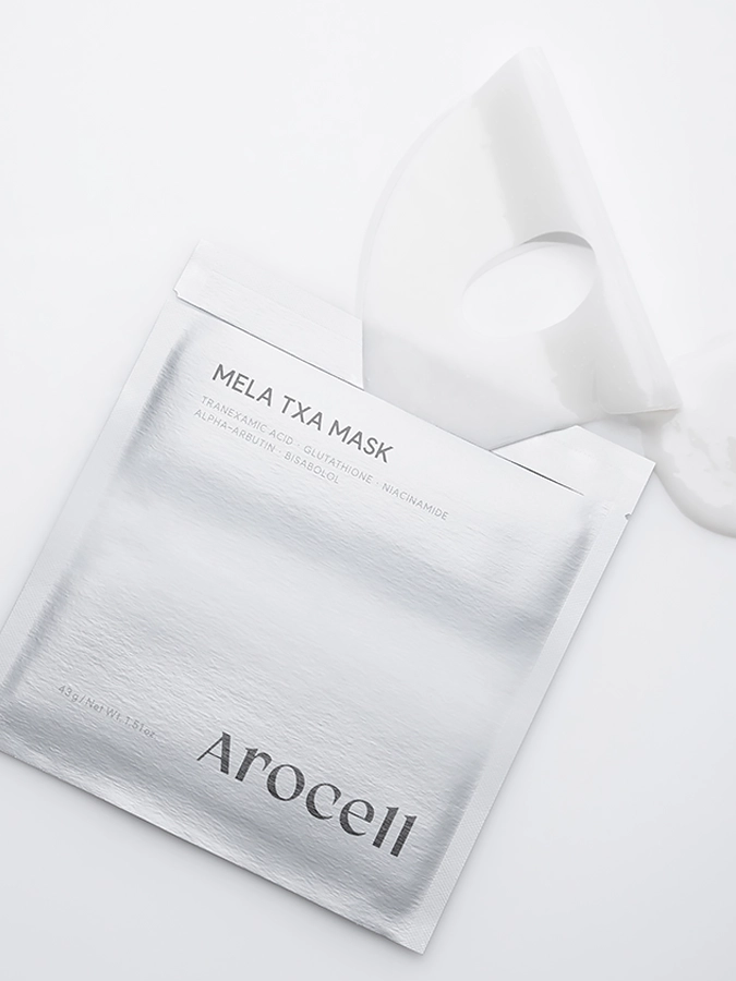 Гидрогелевая маска с транексамовой кислотой и глутатионом против пигментации AROCELL Mela TXA Mask, 43 г