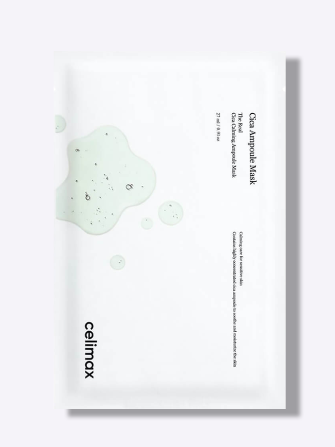 Успокаивающая тканевая маска для лица с центеллой азиатской Celimax The Real Cica Calming Ampoule Mask, 25 мл