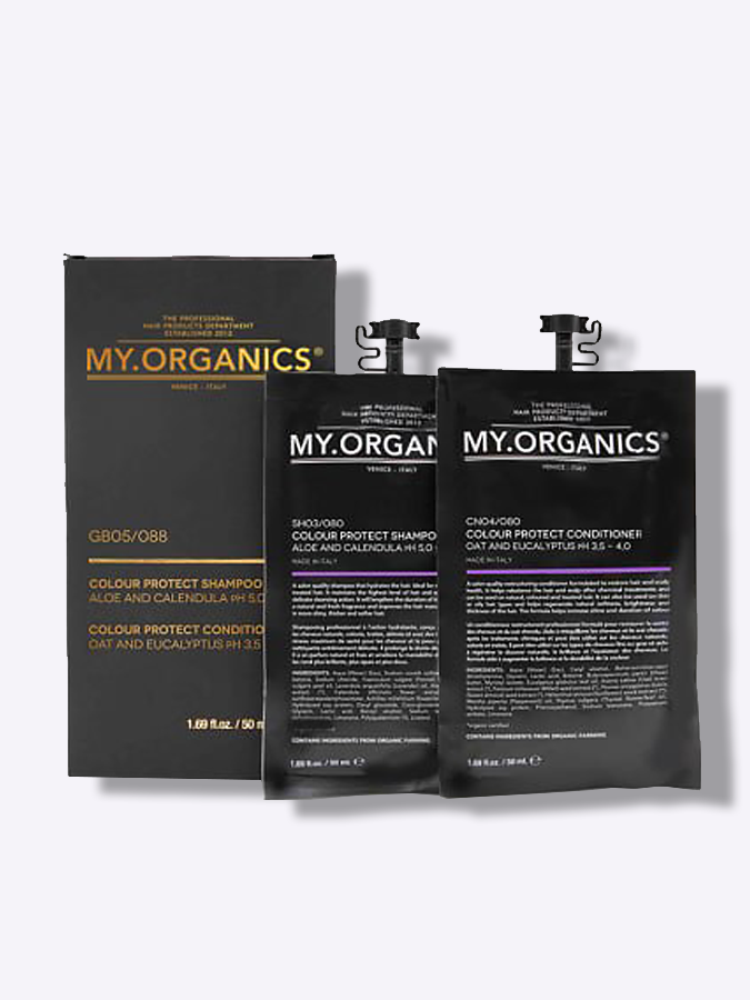 Набор для волос для знакомства и путешествий "Защита цвета" MY.ORGANICS COLOR PROTECT, 2 х 50 мл