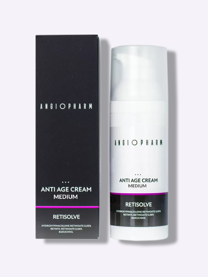 Омолаживающий крем для лица с комплексом ретиноидов ANGIOPHARM Anti Age Cream MEDIUM, 50 мл