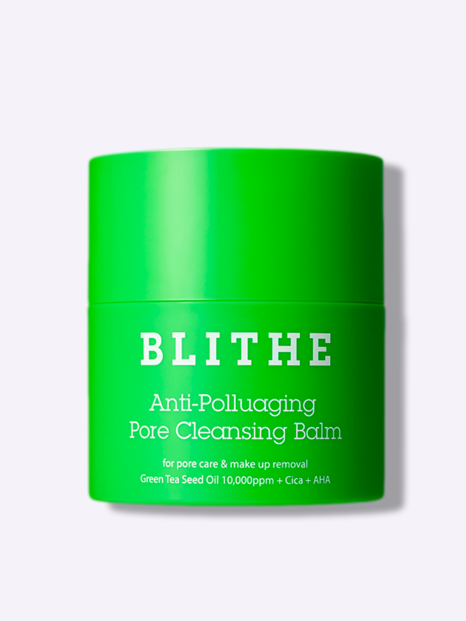Очищающий гидрофильный бальзам с зелёным чаем и кислотами Blithe Anti-Polluaging Pore Cleansing Balm, 50 мл