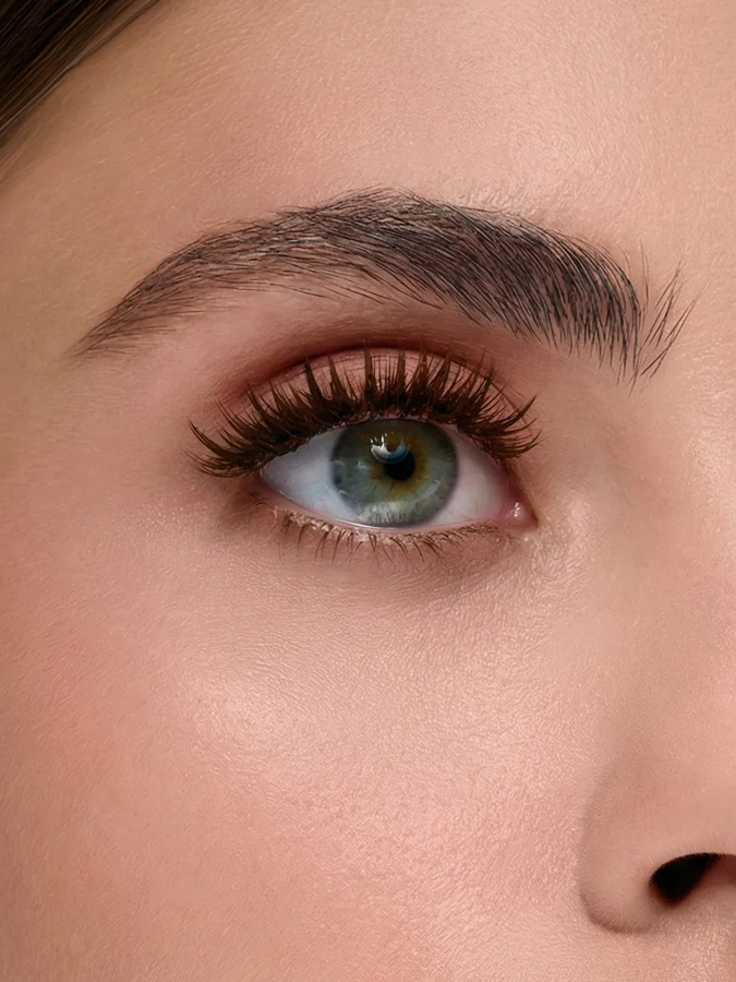 Накладные ресницы [коричневые] ПАЛЕТКА "ПУЧКИ КРЕАТИВНОЙ ФОРМЫ" NB4 ver.1 SHE SEE EYELASHES BROWN LINE №В4.1