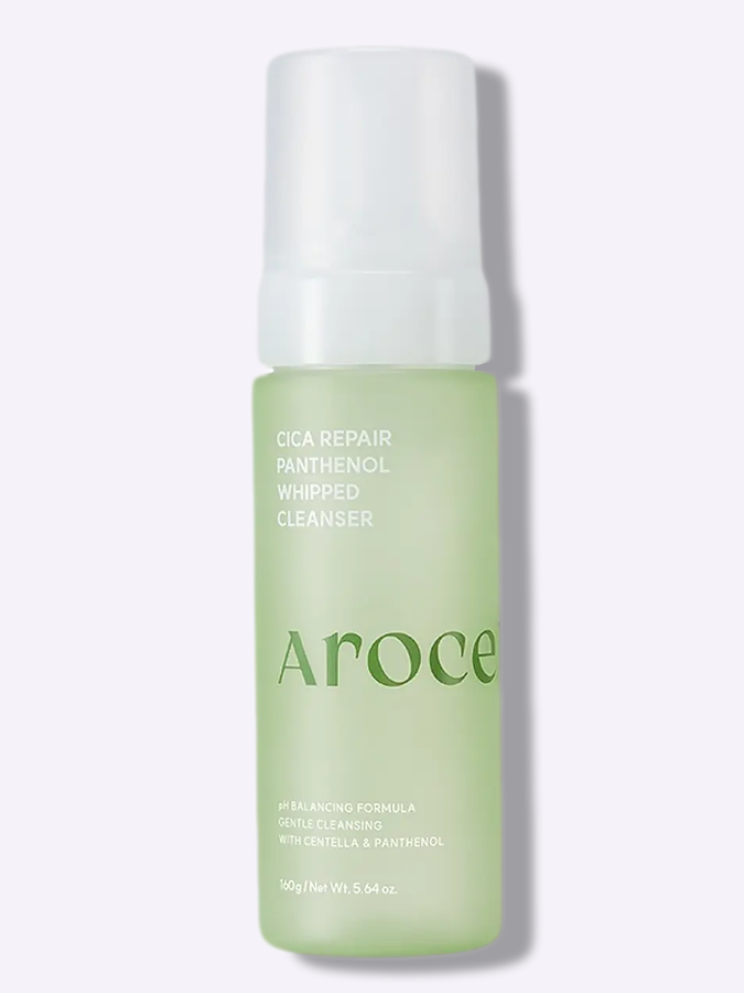 Двухфазная очищающая пенка с центеллой и пантенолом AROCELL Cica Repair Panthenol Whipped Cleanser, 160 г