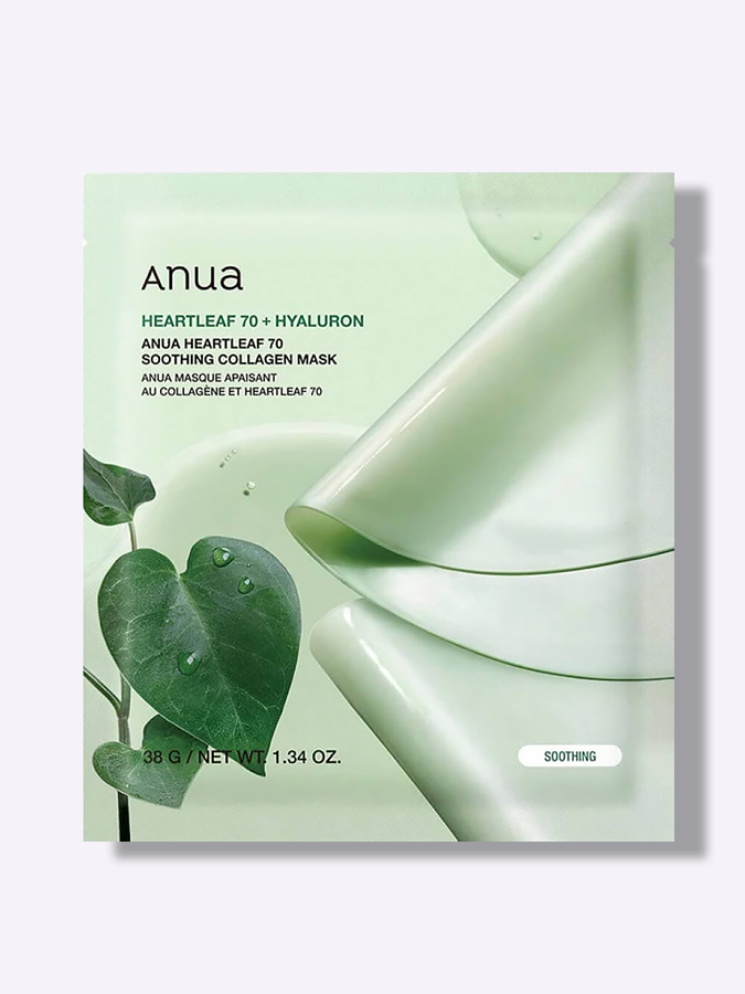 Успокаивающая гидрогелевая маска с хауттюйнией Anua Heartleaf 70 Soothing Collagen Mask, 38 мл Успокаивающая гидрогелевая маска с хауттюйнией Anua Heartleaf 70 Soothing Collagen Mask, 38 мл