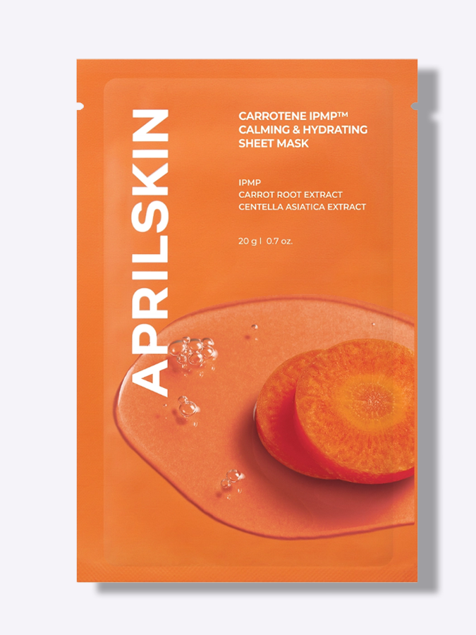 Успокаивающая тканевая маска с бета-каротином и пантенолом APRILSKIN Carrotene IPMP™ Calming&Hydrating Sheet Mask, 20 г