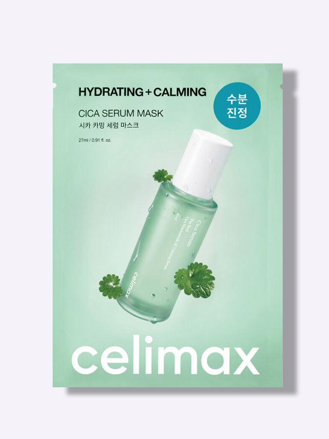 Ампульная тканевая маска с экстрактом центеллы и гиалуроновой кислотой Celimax Hydrating + Calming Cica Serum Mask, 27 мл