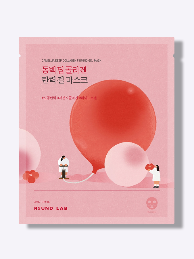 Гидрогелевая маска с экстрактом камелии и коллагеном Round Lab Camellia Deep Collagen Firming Gel Mask, 34 г