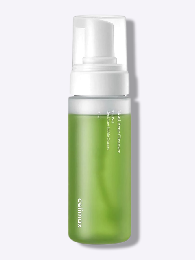 Мягкая очищающая пенка с экстрактом нони для комбинированной и проблемной кожи Celimax The Real Noni Acne Bubble Cleanser, 155 мл