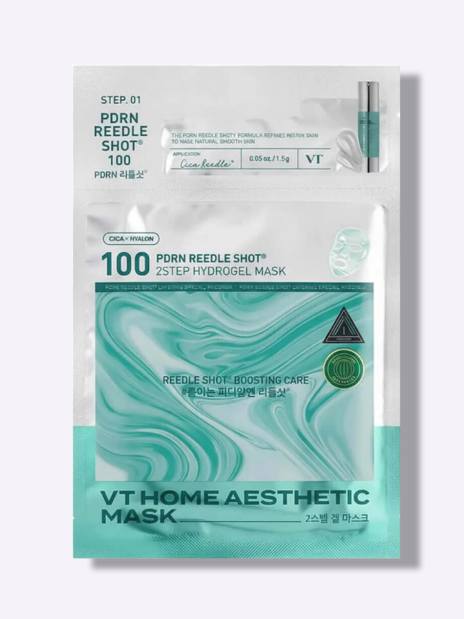 Двухступенчатая гидрогелевая маска с ПДРН и микроиглами VT COSMETICS PDRN Reedle Shot 100 2Step Hydrogel Mask, 35 г