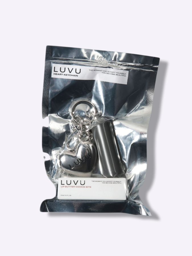 Питательный бальзам для губ в оттенке "Кусочек печенья" + брелок LUVU Lip Butter Set Cookie Bite, 3,3 г
