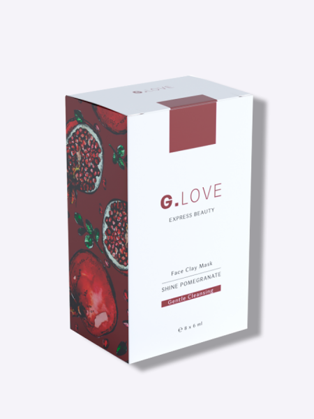 Нежная глиняная маска для лица против несовершенств и усталости кожи G.LOVE Face Clay Mask SHINE POMEGRANATE, 8*6мл Нежная глиняная маска для лица против несовершенств и усталости кожи G.LOVE Face Clay Mask SHINE POMEGRANATE, 8*6мл